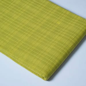 Green Color Cotton Dobby Self Check Fabric (2Meter Piece)