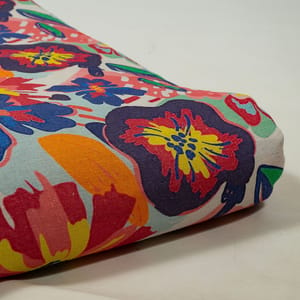 Multi Color Linen Digital Printed Fabric