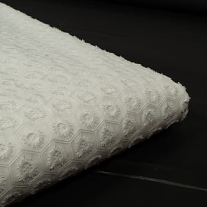 Dyeable Cotton Chikan Embroidered Fabric