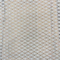 White Gold Geometric Dyeable Semi Brocade Fabric