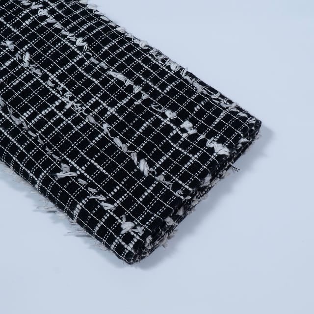 Black and White Color Cotton Jacquard Fabric