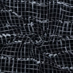 Black and White Color Cotton Jacquard Fabric