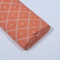 Orange Color Cotton Acrylic Jacquard Fabric