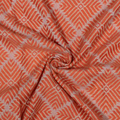 Orange Color Cotton Acrylic Jacquard Fabric