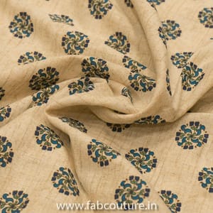 Cream Cotton Flex Printed Fabric (85Cm Piece)