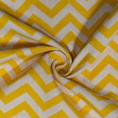 Yellow Color Cotton Jacquard Fabric