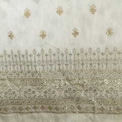 Dyeable Upada Silk Embroidered Fabric