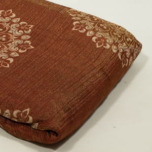 Brown Color Tissue Crush Digital Printed Fabric