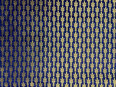 Navy Blue Color Floral Semi Brocade Fabric