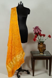 Yellow Color Modal Satin Bandhani Dupatta