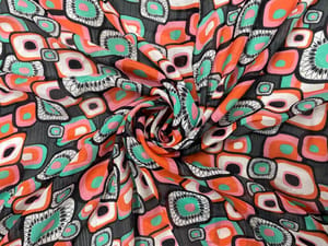 Multicolor Abstract Chiffon Fabric