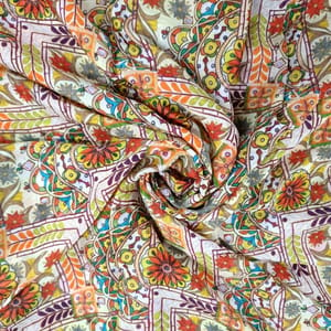 Multicolor Abstract Chiffon Fabric