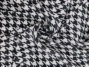 Black & White Abstract Upada Silk Fabric