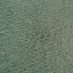 Sea Green Color Net Embroidered Fabric