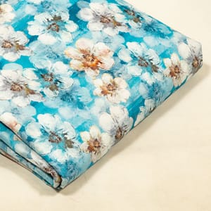 Sky Blue Color Lawn Cotton Digital Printed Fabric