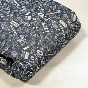 Blue Denim Printed Fabric