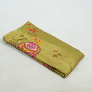 Mehendi Green Color Muslin Digital Printed Fabric