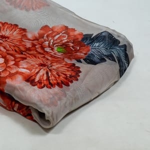 Multi Color Viscose Organza Floral Digital Printed Fabric